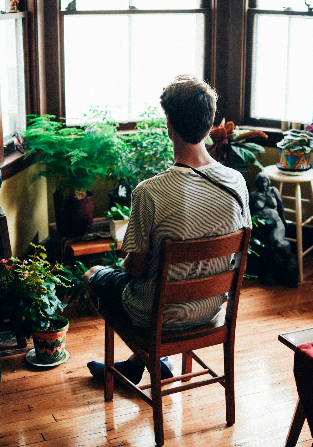 man sitting on chair