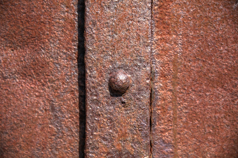 brown metal door knob on brown wooden door