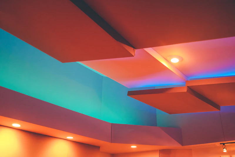 Double Tier Stepped False Ceiling with Concealed LED Troughs