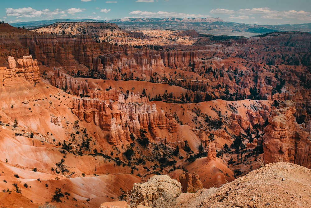 brown canyon under bright sky