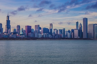 Chicago skyline viewed across Lake Michigan