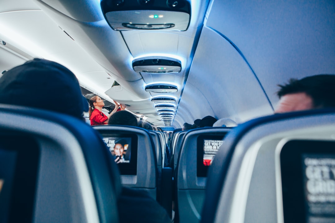 photo of plane interior, On a long plane flight