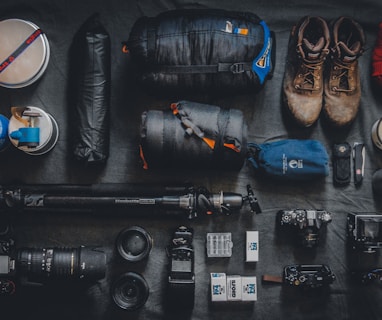 photo of assorted cameras and bags