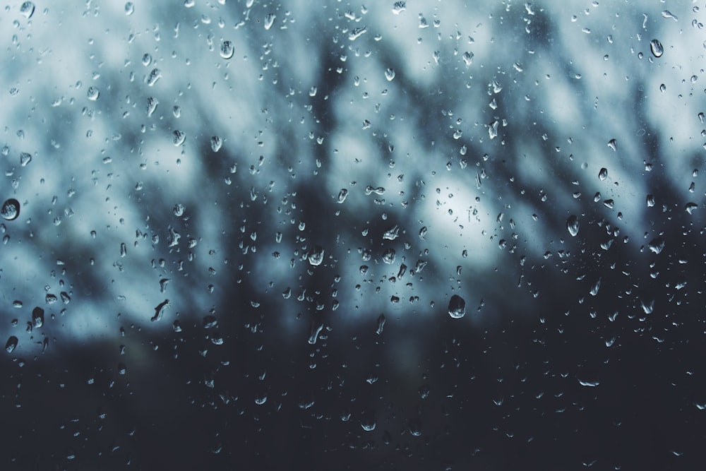 water drops on glass