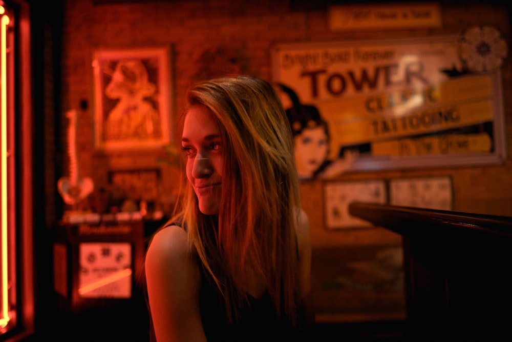 woman sitting inside the restaurant