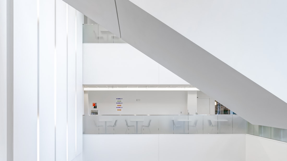 Light-filled staircase inside a converted loft space