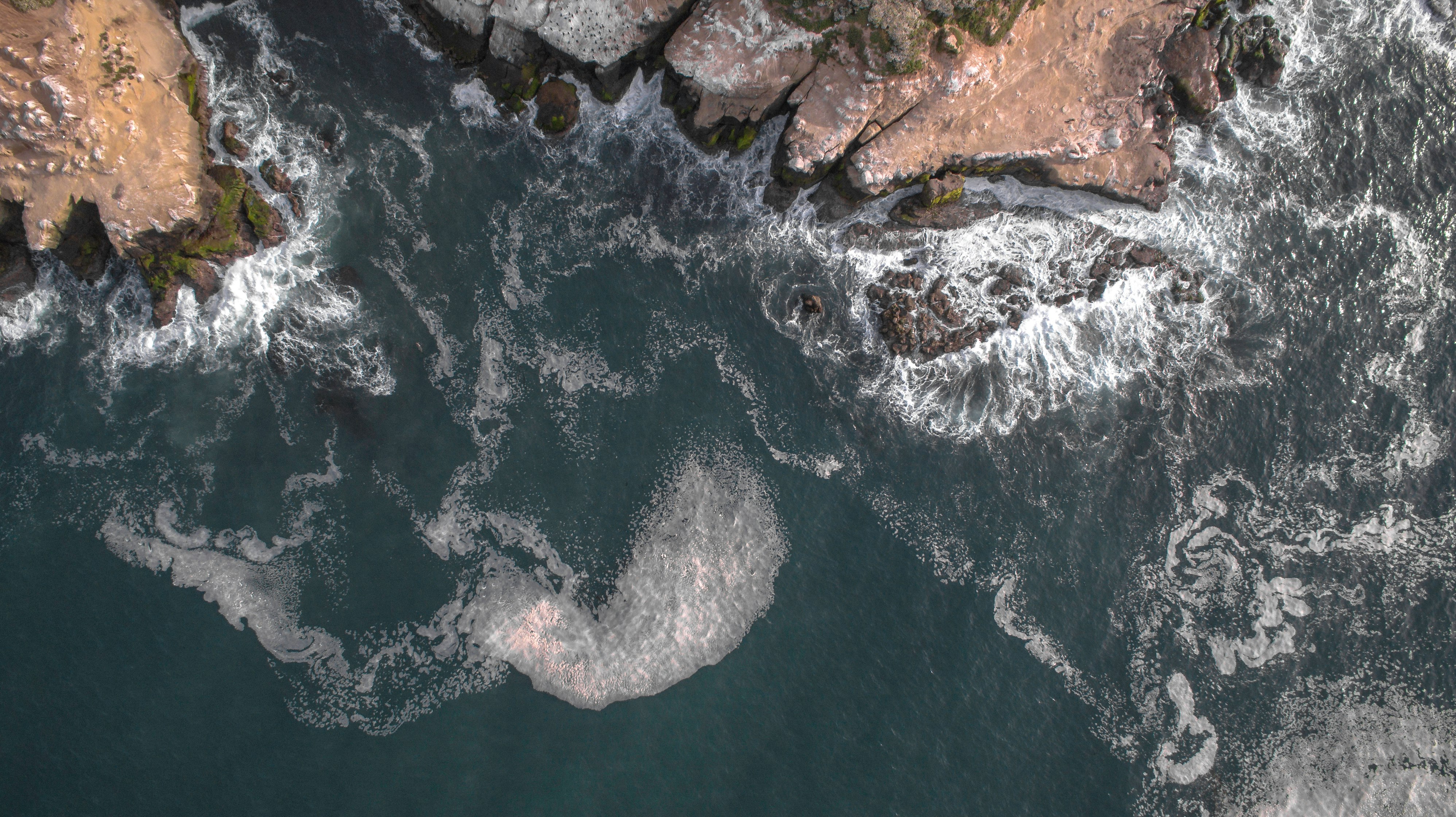 aerial photography of seashore