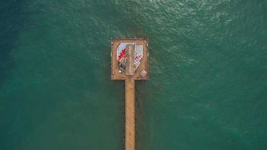 aerial shot photo of brown dock surrounded with body of water in Oceanside United States