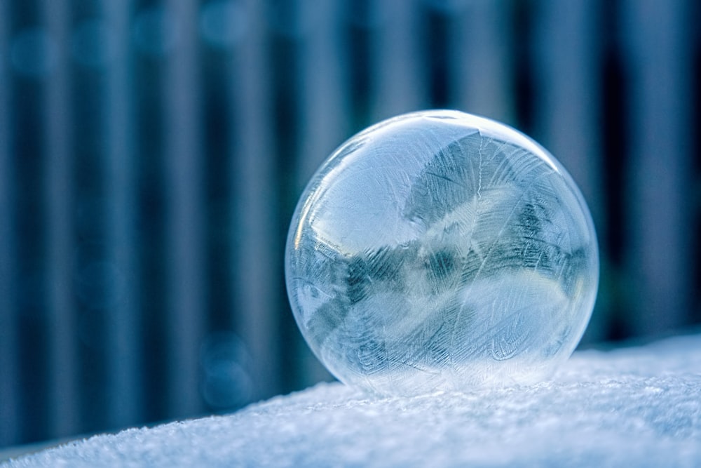 photo of clear glass ball