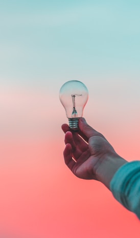 person holding light bulb