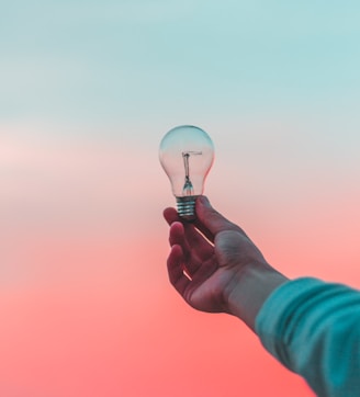 person holding light bulb