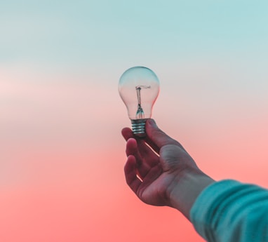 person holding light bulb