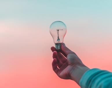 person holding light bulb