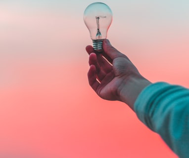 person holding light bulb