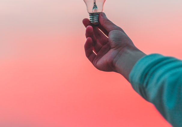 person holding light bulb