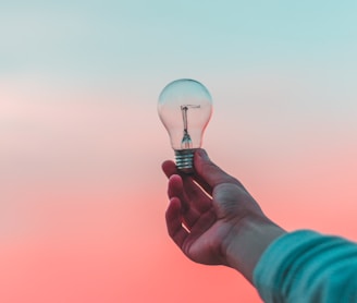 person holding light bulb