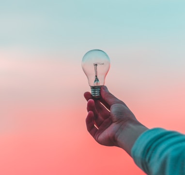 person holding light bulb