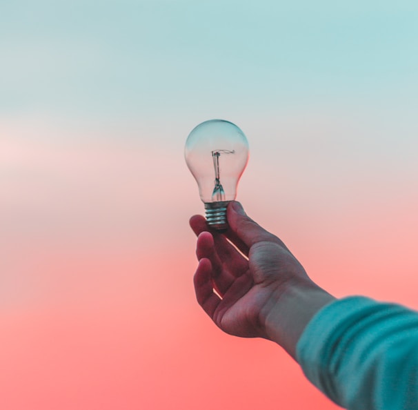 person holding light bulb