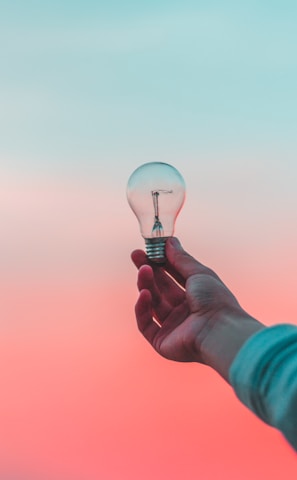 person holding light bulb