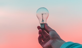 person holding light bulb