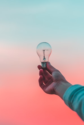 person holding light bulb