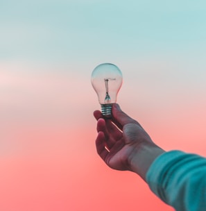 person holding light bulb