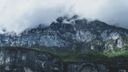 fog covered mountain in Laives Italy