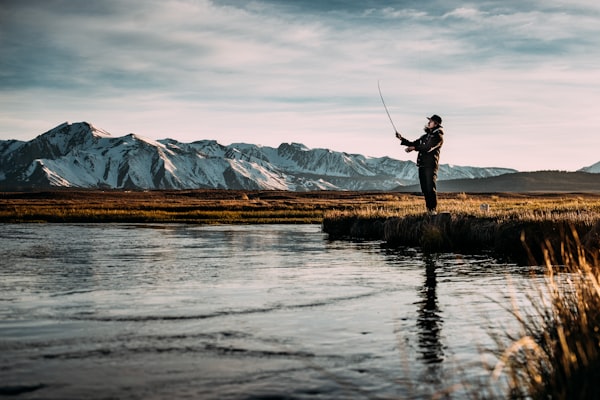 Fly fishing on a mountain river