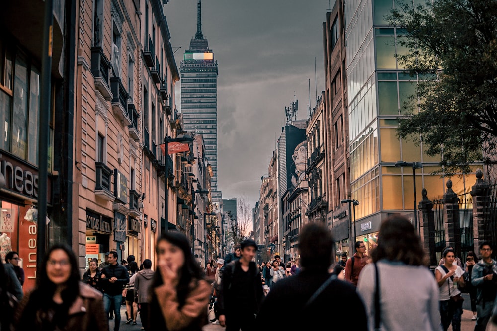 lot of people walking on street