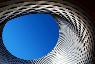 The undulating geometrical facade at the convention center in Messeplatz.