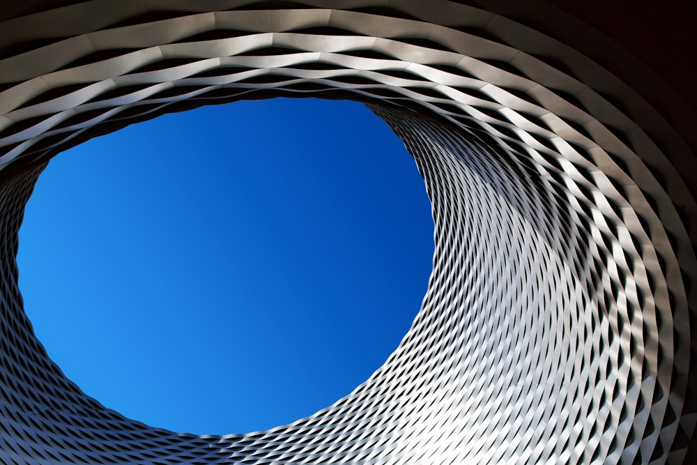 The undulating geometrical facade at the convention center in Messeplatz.