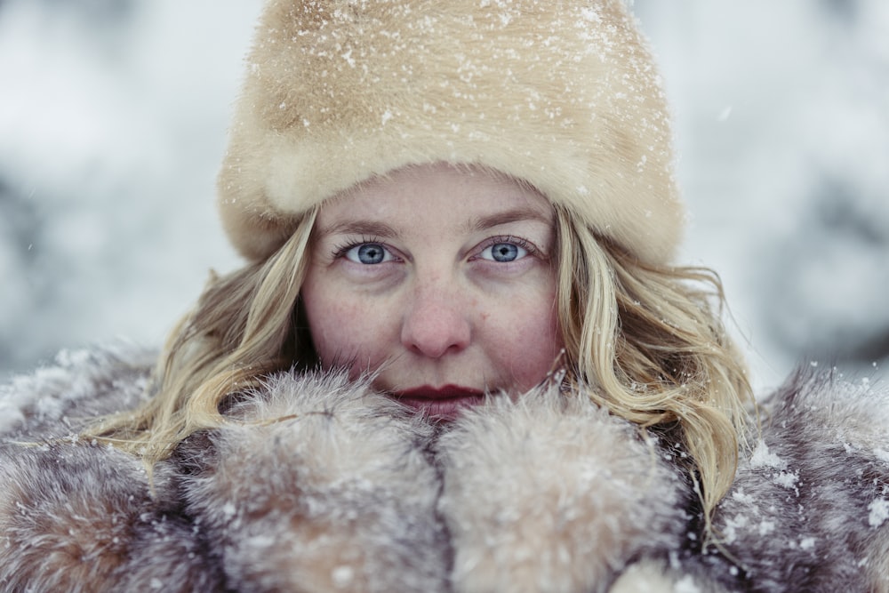 woman in snow outfit