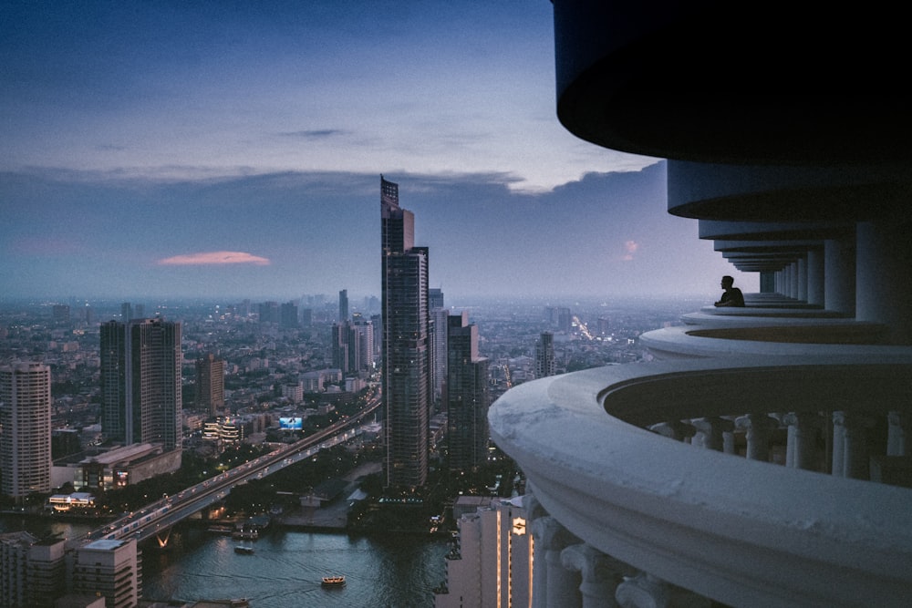 cityscape under dark sky