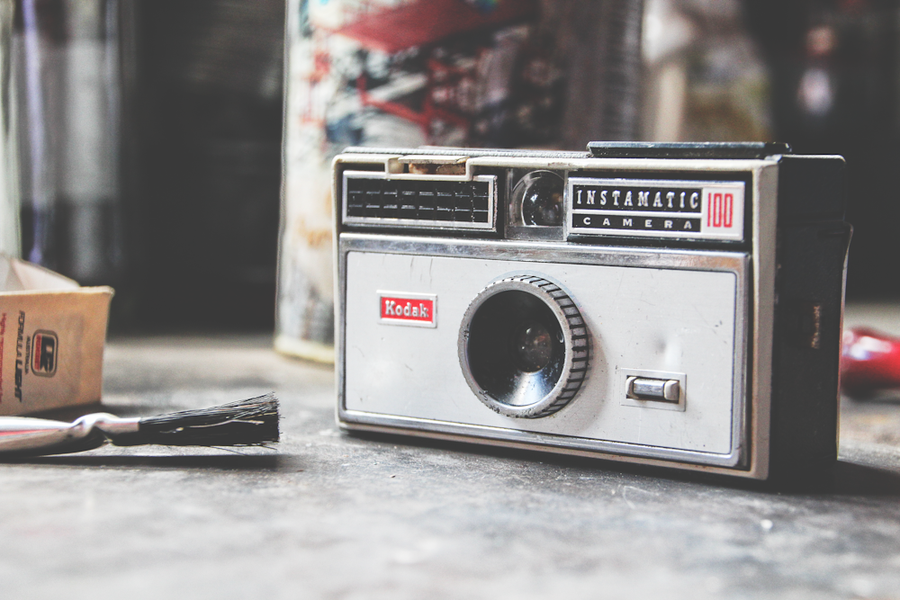 gray and black SLR camera