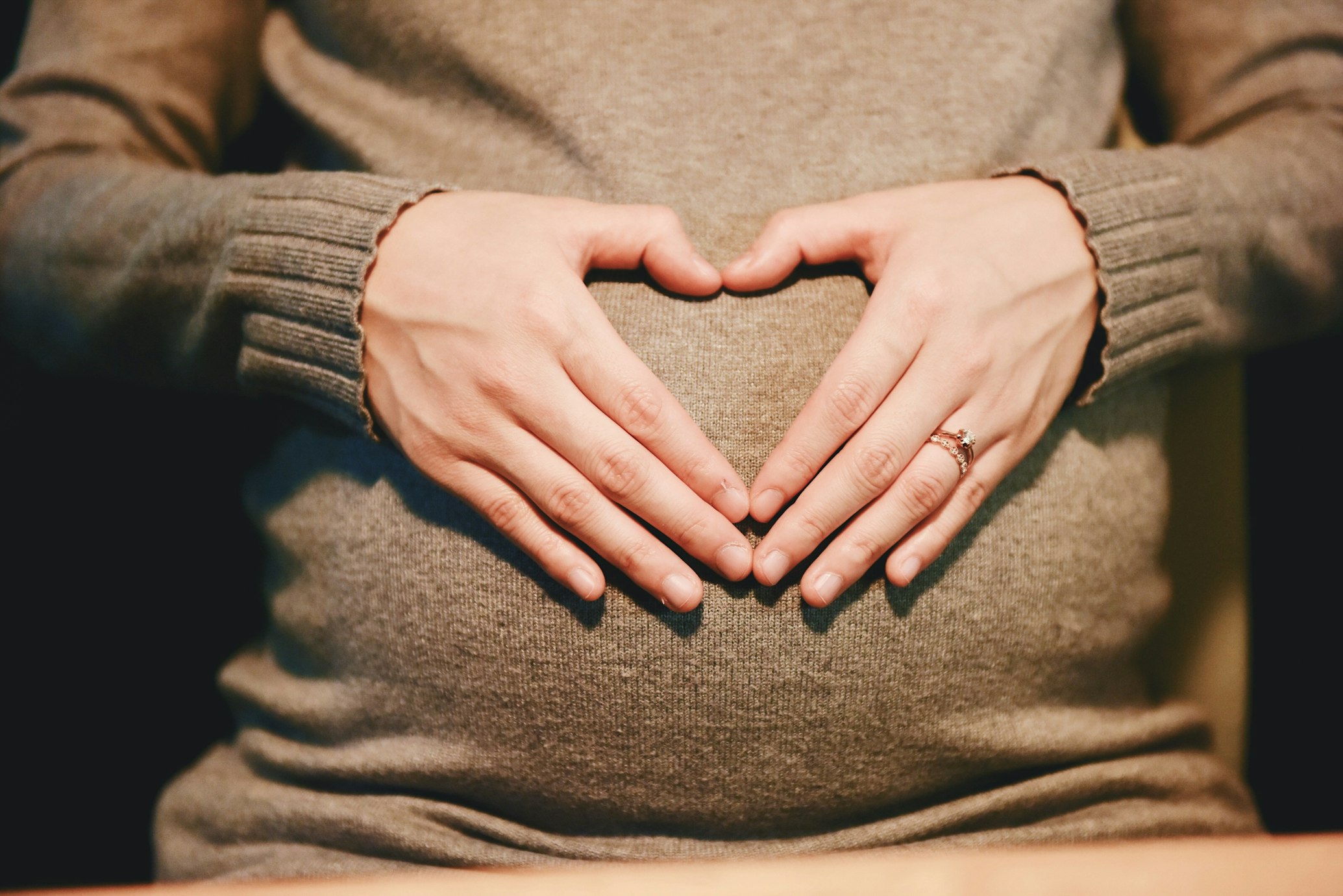 Expectant mother in comfortable resting position