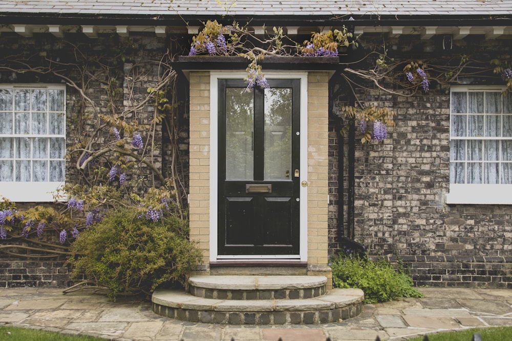 black and white door during daytime