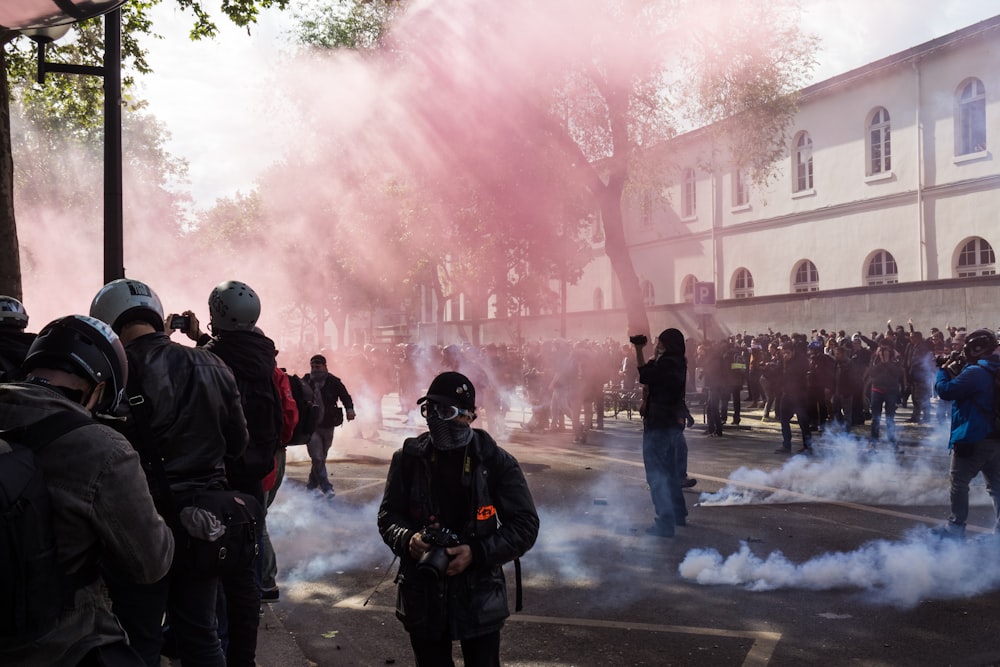 personnes qui manifestent