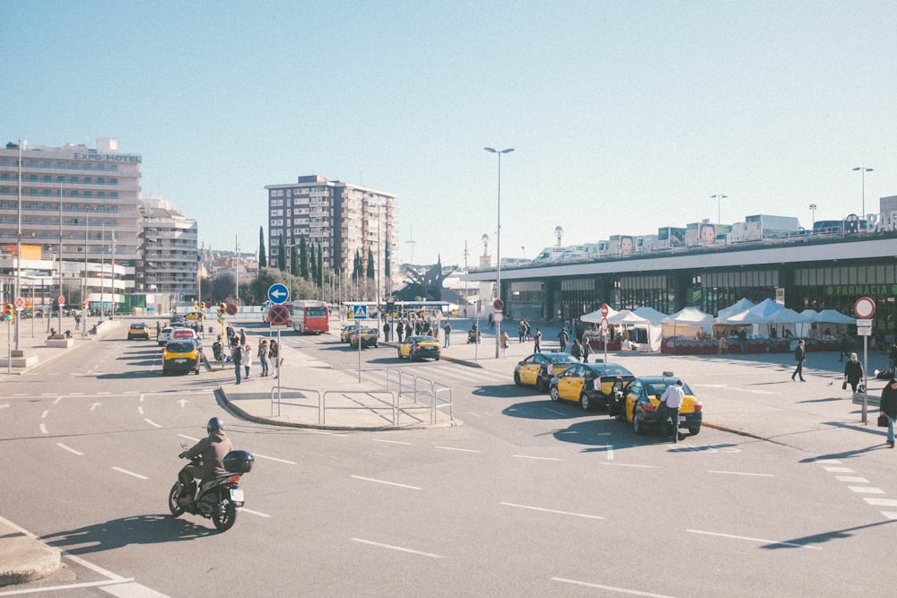 motorcycle on road going through curve