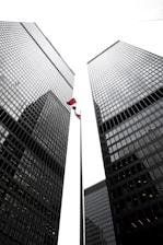 low angle photography of high rise towers
