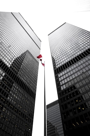 low angle photography of high rise towers