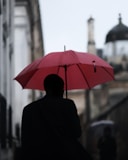 man holding umbrella