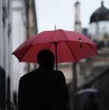 man holding umbrella