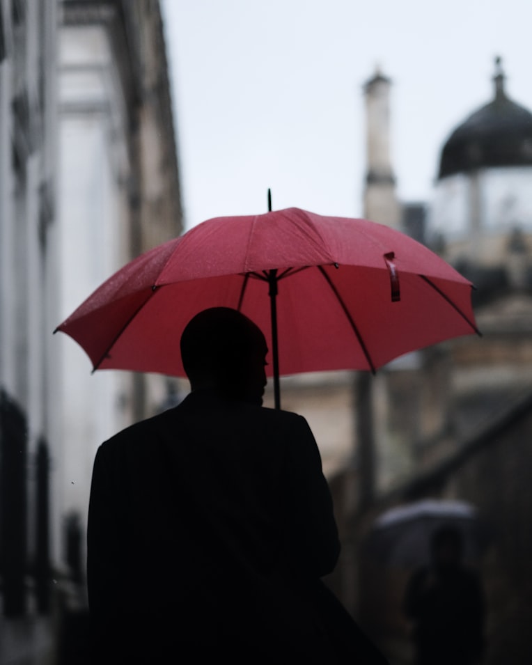 Person Under Umbrella