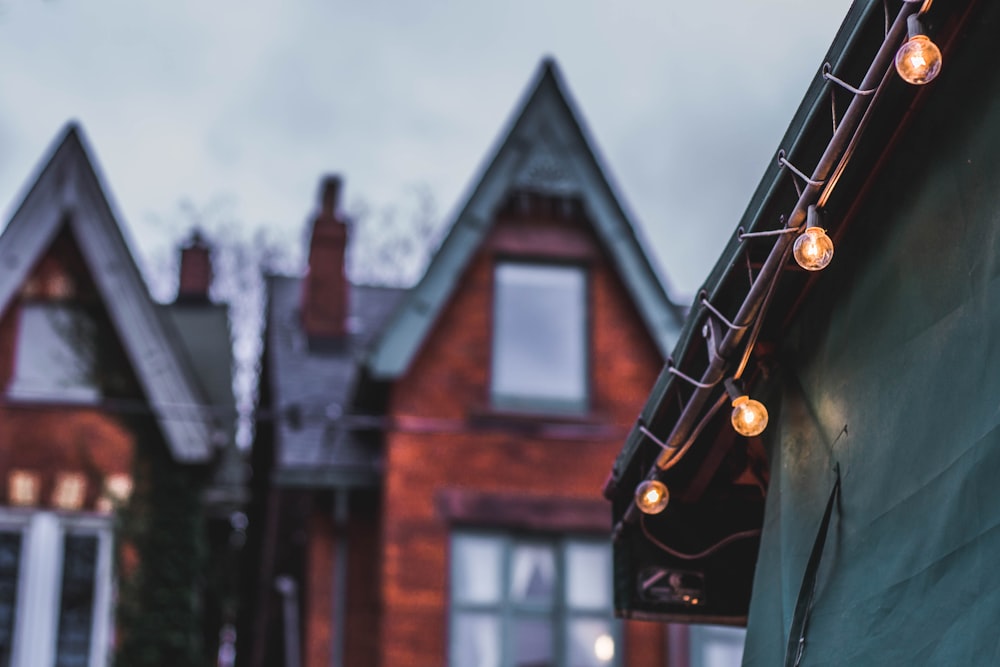 a house with a lot of lights in front of it