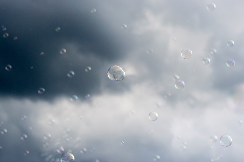 shallow focus of bubbles