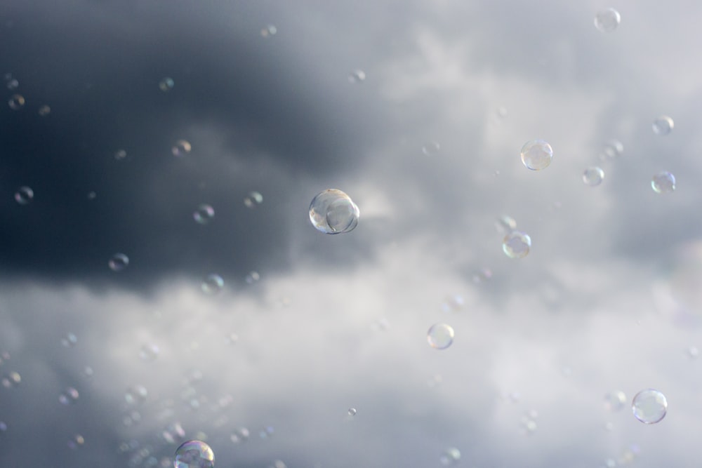 shallow focus of bubbles