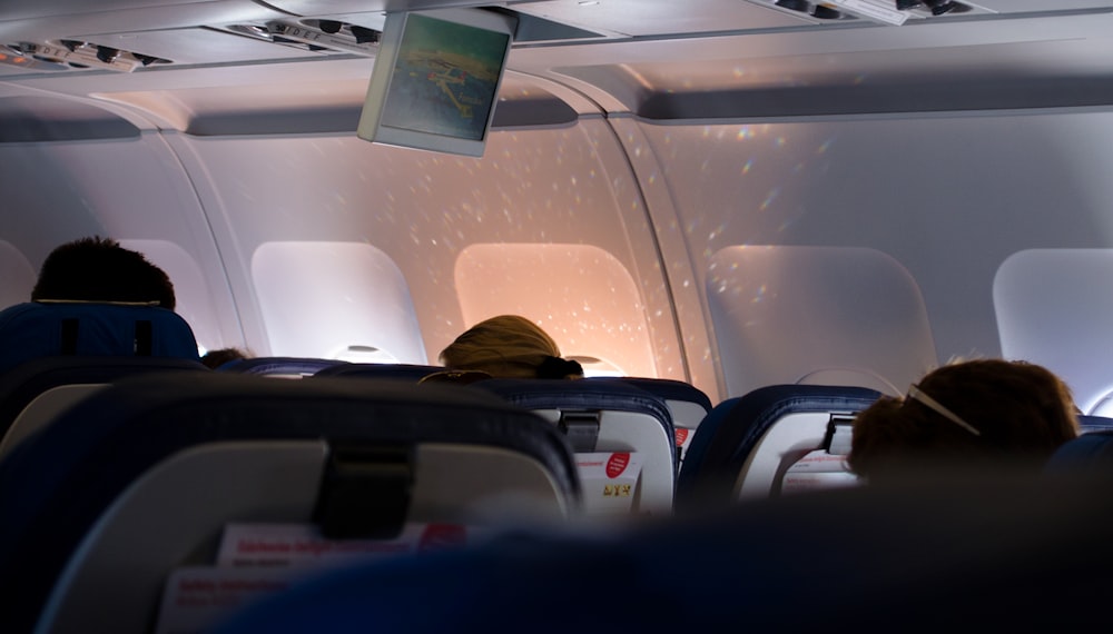 person sitting airplane seat