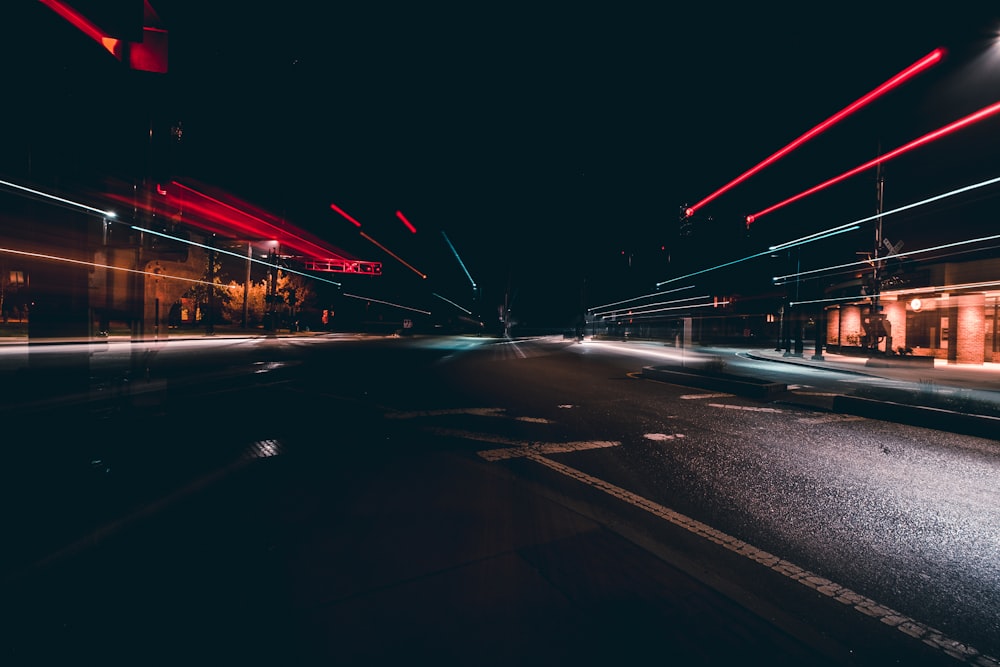 Photographie timelapse de la route