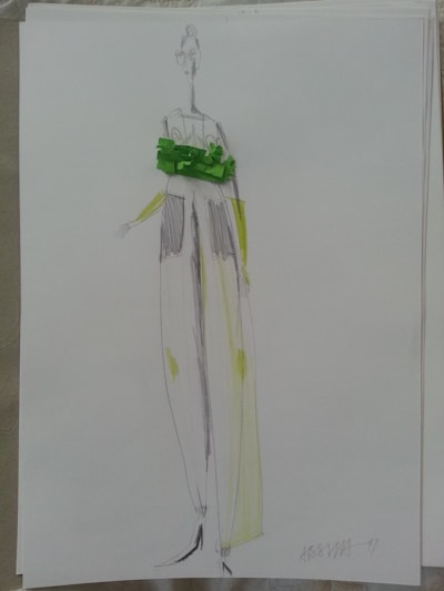 A stylish fashion design sketch showcasing modern apparel.