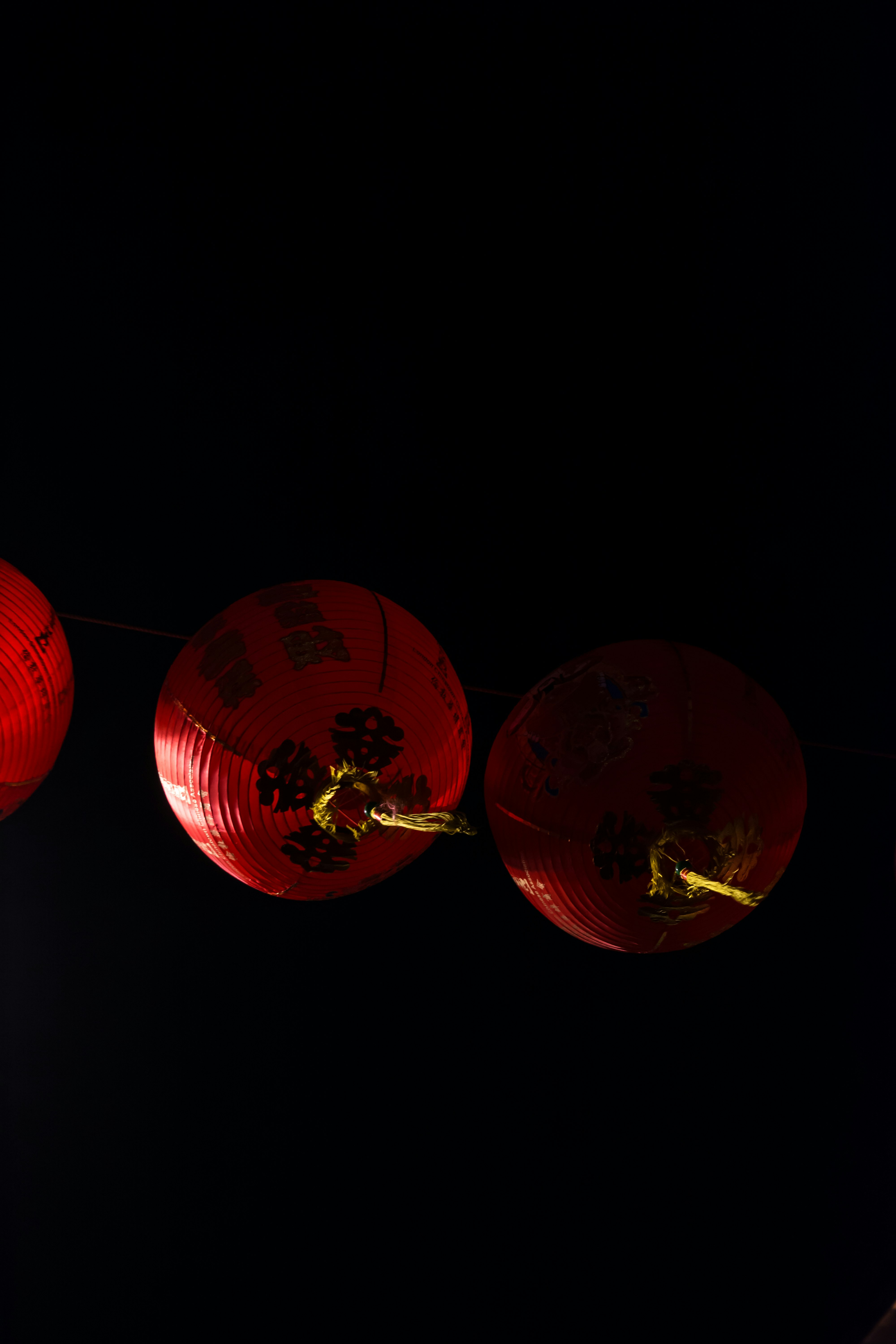 hanged red Chinese lanterns